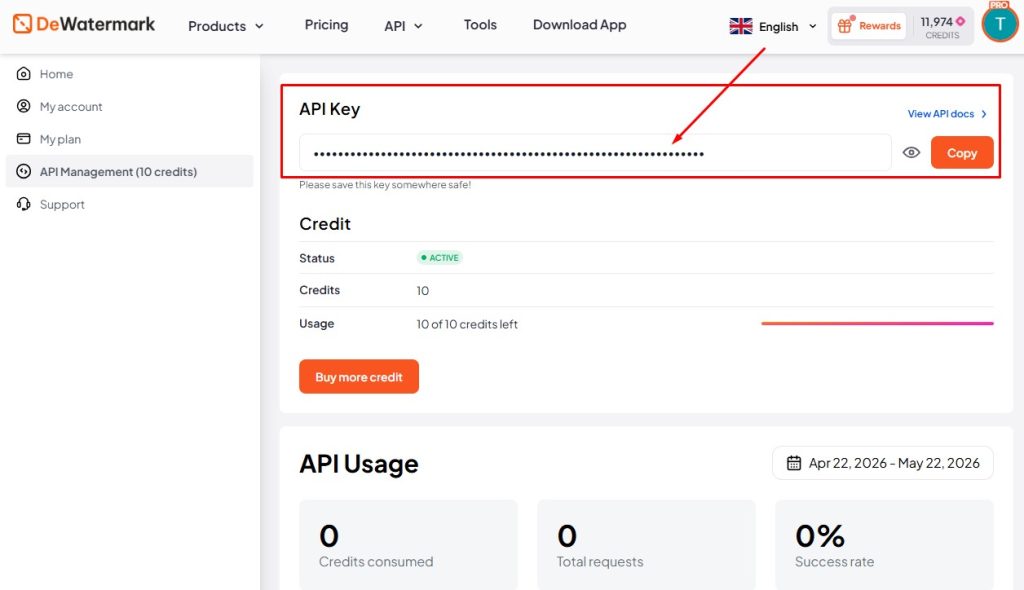Get dewatermark-api